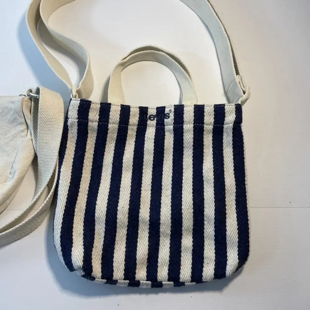 Levi's Canvas Bag Bundle Set Lot of 2 Crescent Crossbody & Striped Mini Tote